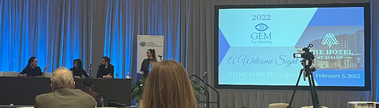 Dr. Kristin Tarbet speaking at the Georgia Society of Ophthalmology