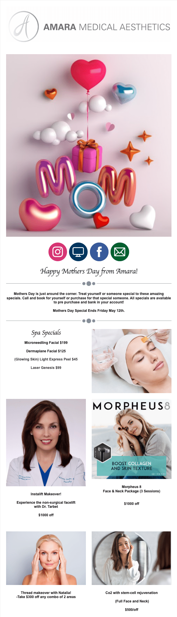 Mothers Day specials start