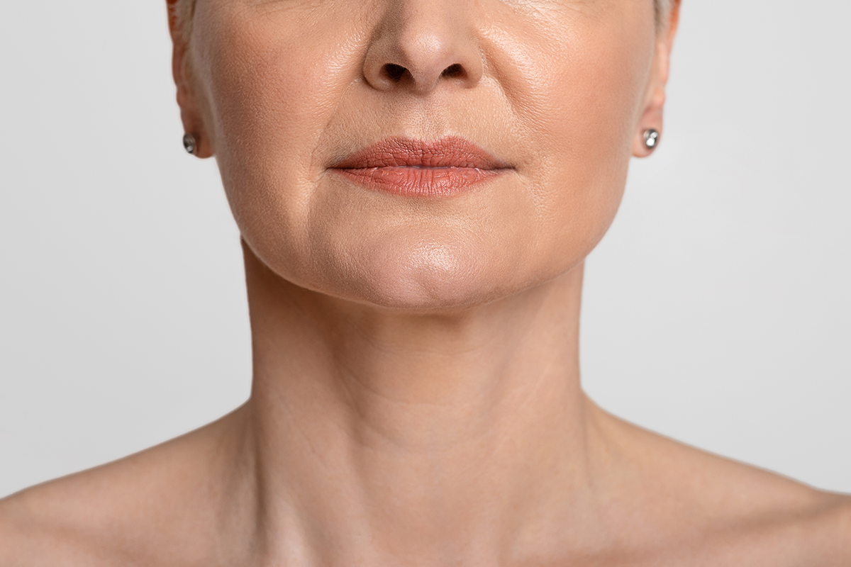 Portrait of a middle aged woman with beautiful skin