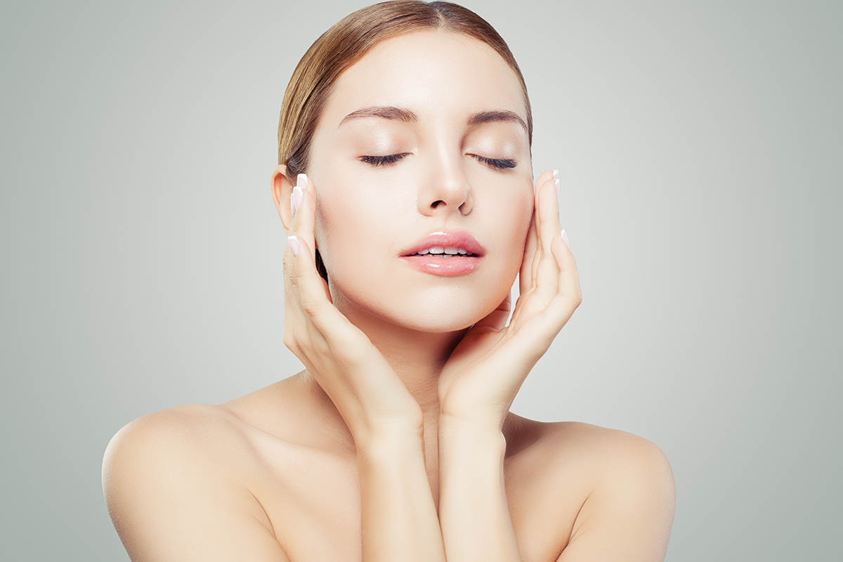 Pretty woman with closed eyes and young healthy skin Pretty woman with closed eyes and young healthy skin