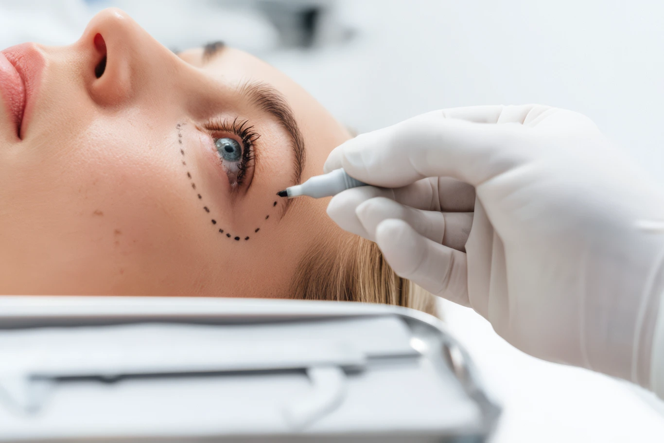 Pre Operative Surgical Marking for Blepharoplasty