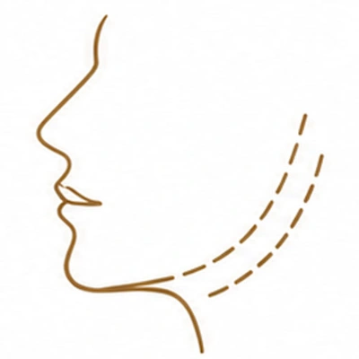 Facial Cosmetic Procedures 10 side profile face with lines icon