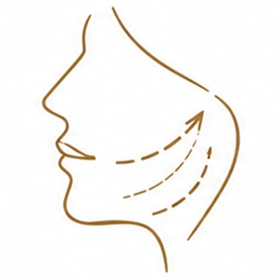 Facial Cosmetic Procedures 3 face with arrows icon
