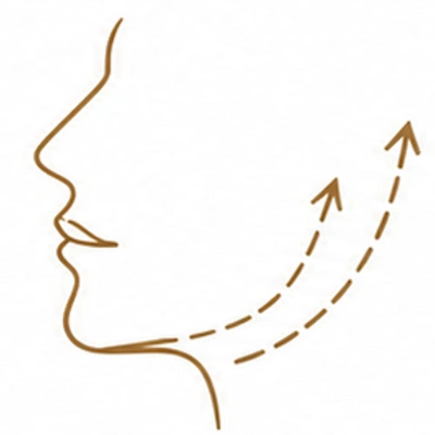 Facial Cosmetic Procedures 6 face with arrows on jaw icon