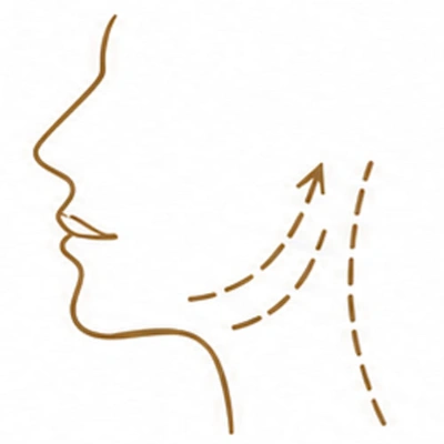 Facial Cosmetic Procedures 7 face with arrows on cheek icon