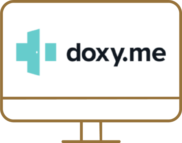 computer icon with doxy logo ()